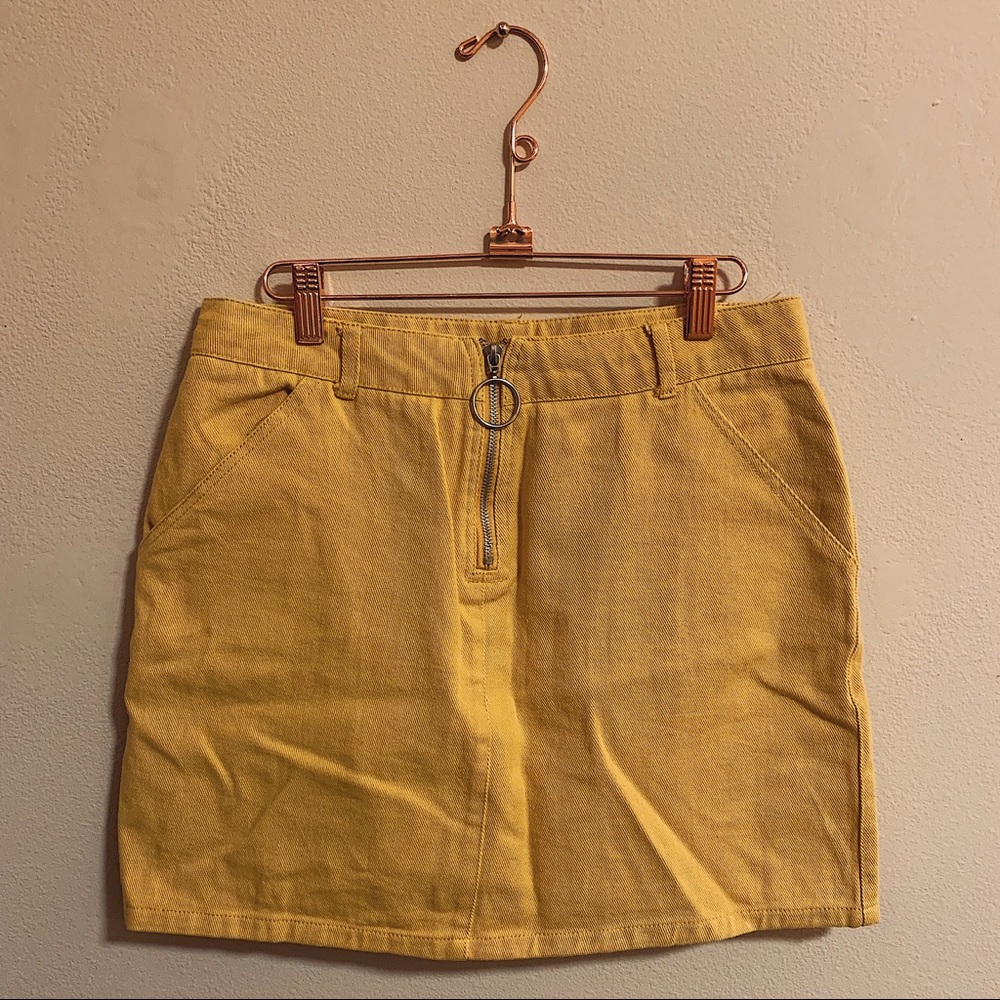 MUSTARD DENIM SKIRT | SANS SOUCI